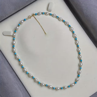 Parel &amp; Turkoois Kralenketting