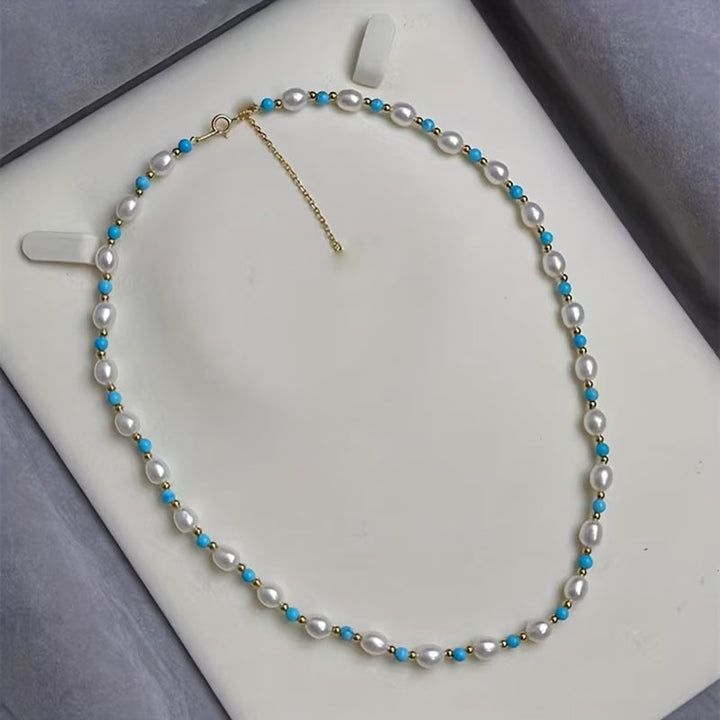 Parel &amp; Turkoois Kralenketting