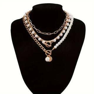 Moderne Gelaagde Parelketting Set