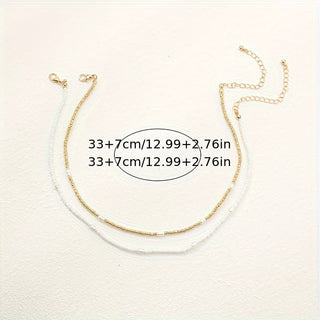 Gelaagde Gouden Parelketting Set