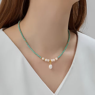 Verfijnde Turkoois Parelketting