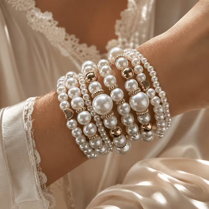 Parel Stapelarmbanden Set van 8