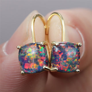Mehrfarbige Opal-Gold-Creolen