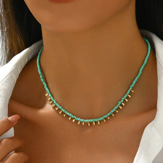 Turkoois &amp; Goud Ketting