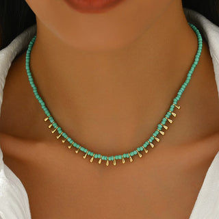 Turkoois &amp; Goud Ketting