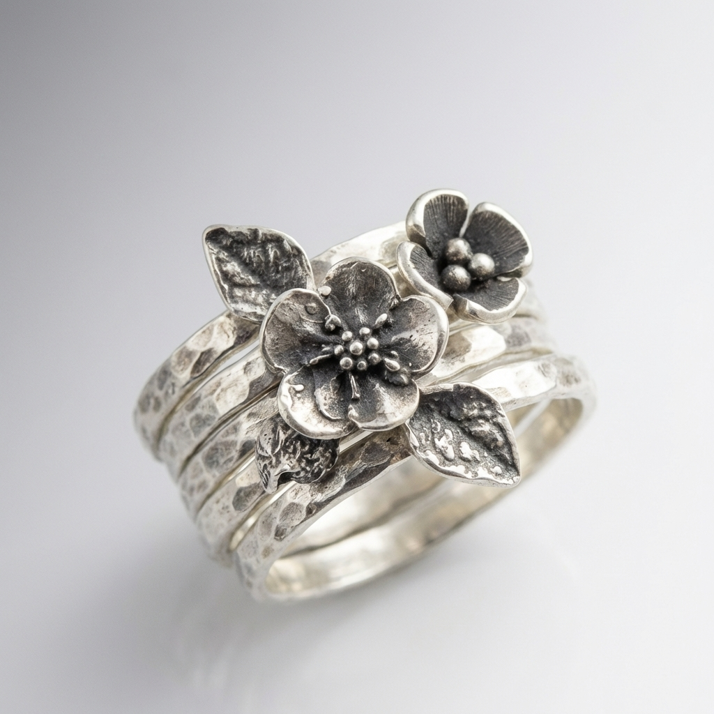 Ring Gartenblume Silber