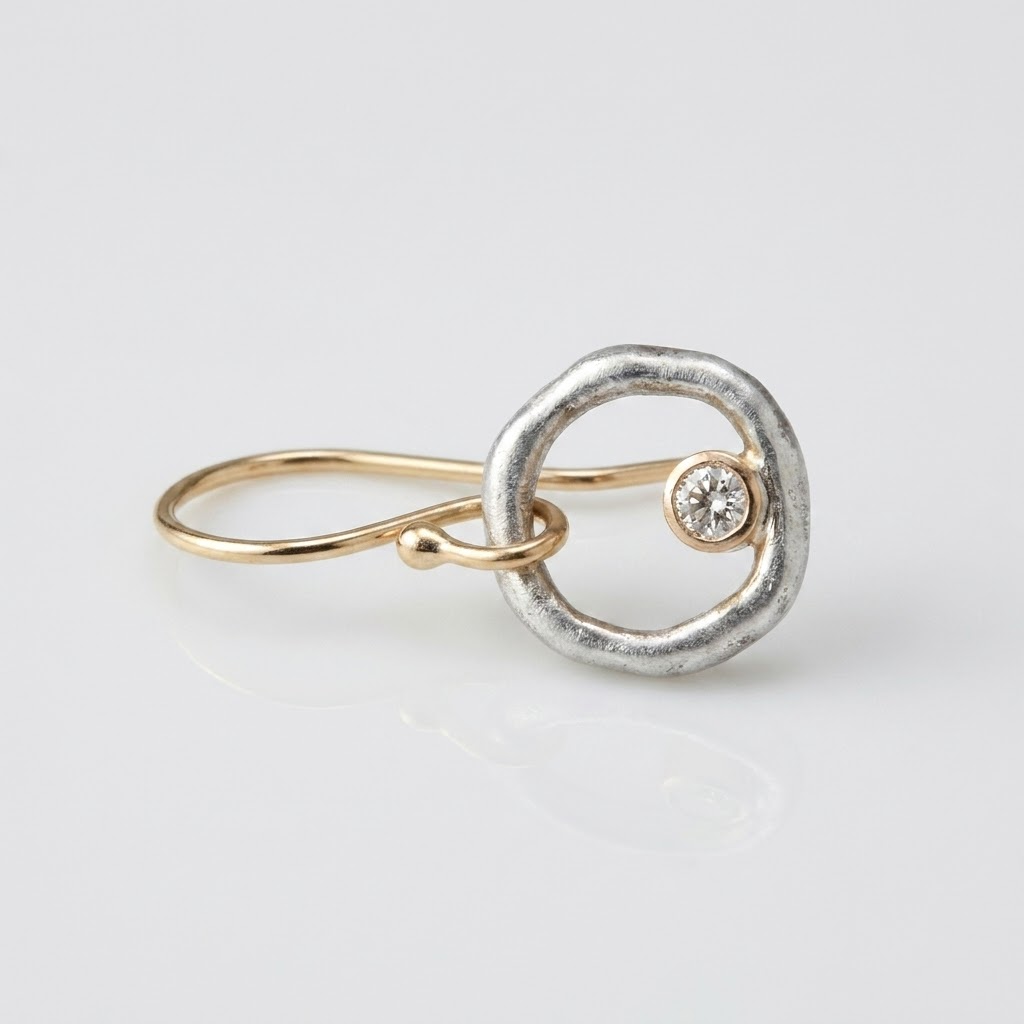 Vintage Silber Kreis-Ohrringe