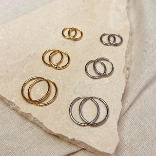 Set mit 3 Paar Alltags-Ohrringen in Gold oder Silber