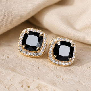 Quadratische Prestige Onyx-Ohrringe