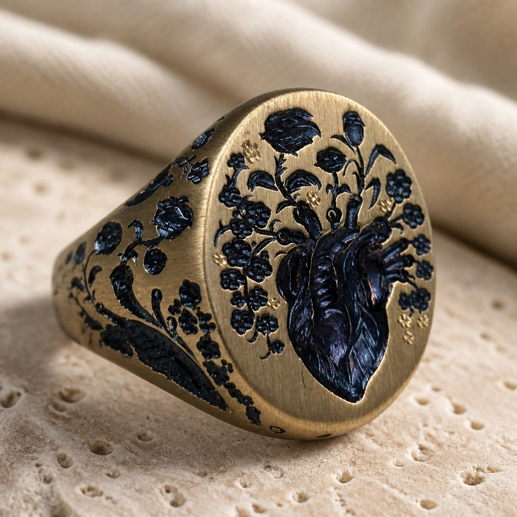 Ring Blaue Blüte Gold