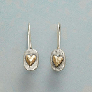 Ohrringe Herz-Intarsie Silber-Gold