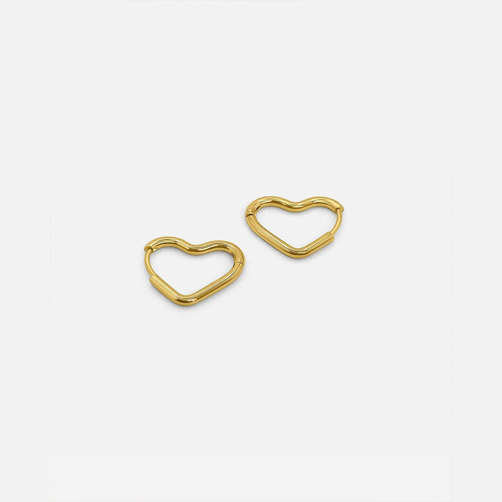 Mini Herz Huggies Gold Ohrringe