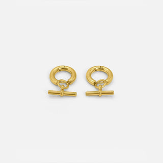 Elegante T-Bar Ohrhänger aus Gold