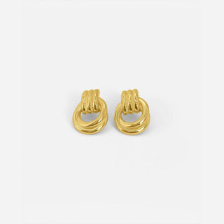 Anmutige Gold-Verbundknoten-Ohrringe