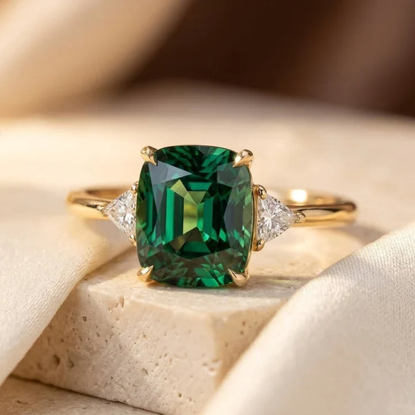 Gouden ring met kussenvormige steen