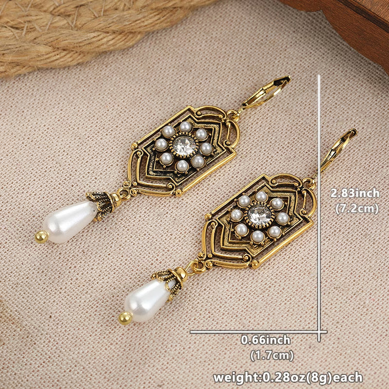 Vintage Gouden Parel Oorbellen