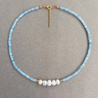 Aquamarijn Parelketting
