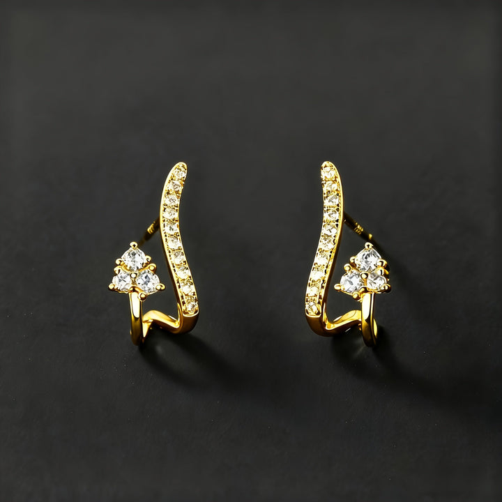 Elegante gewölbte Zirkonia-Ohrringe