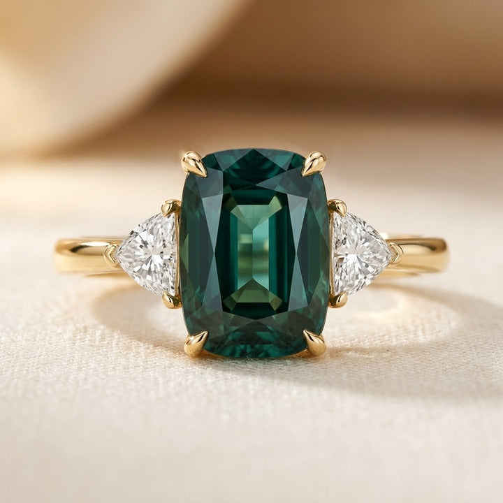 Gouden ring met enkele smaragd