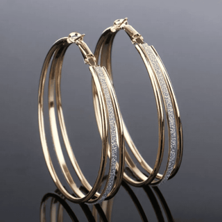 Goldene Retro-Hoop-Ohrringe