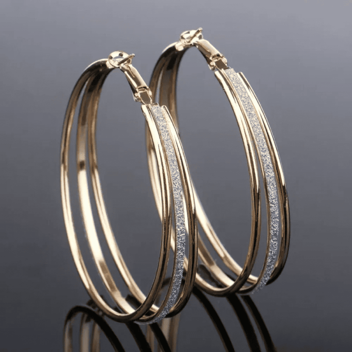 Goldene Retro-Hoop-Ohrringe