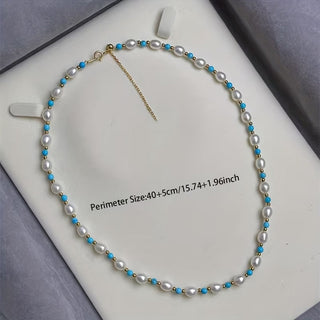 Parel &amp; Turkoois Kralenketting