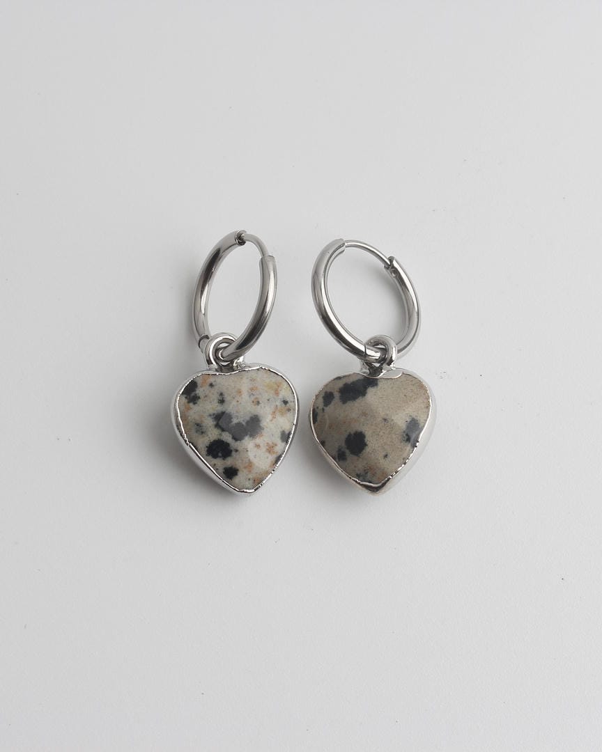 Herzstein Creolen-Ohringe