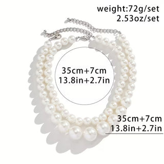 Dubbele Parel Statement Ketting