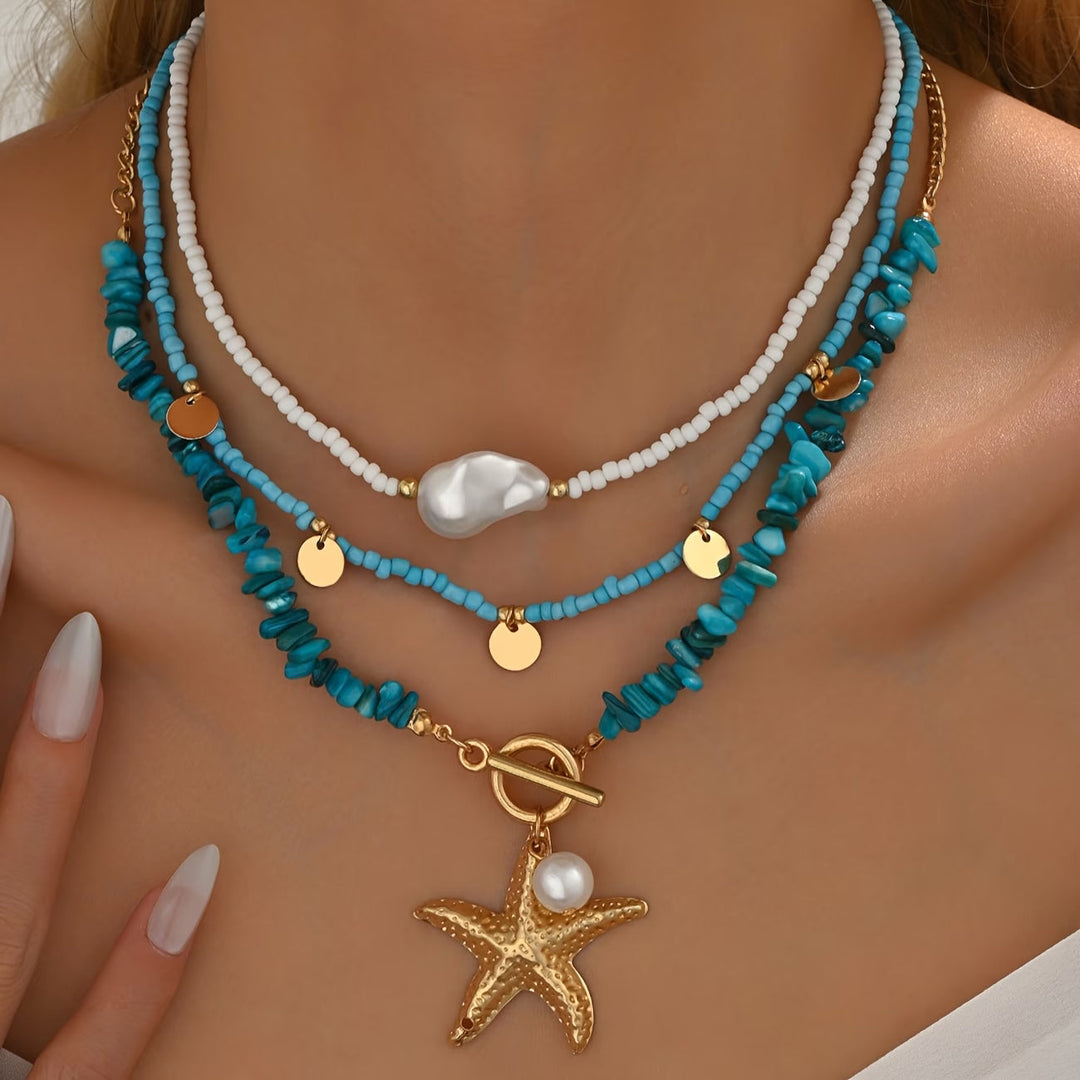 Kust Parel Turkoois Ketting