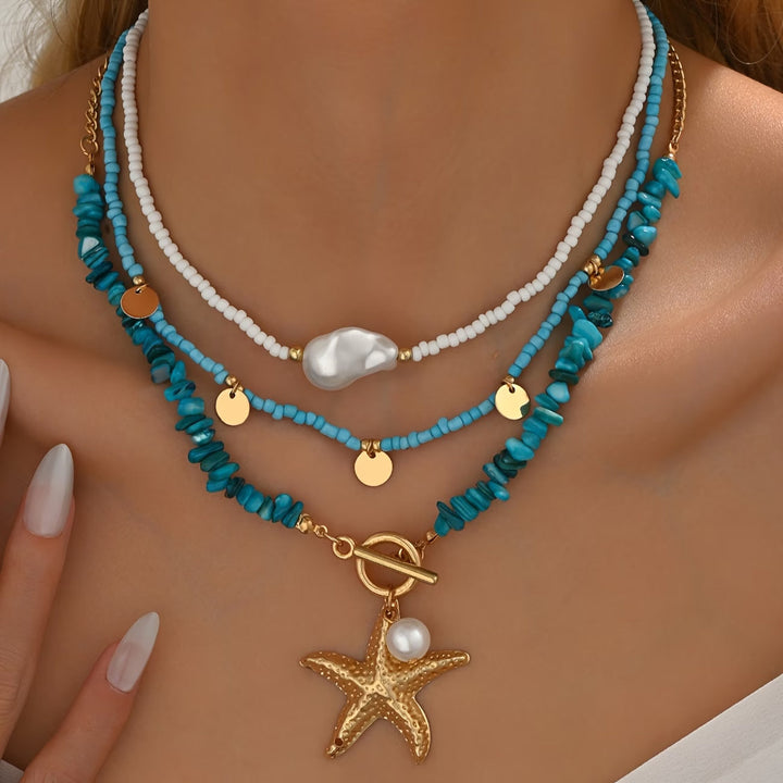 Kust Parel Turkoois Ketting