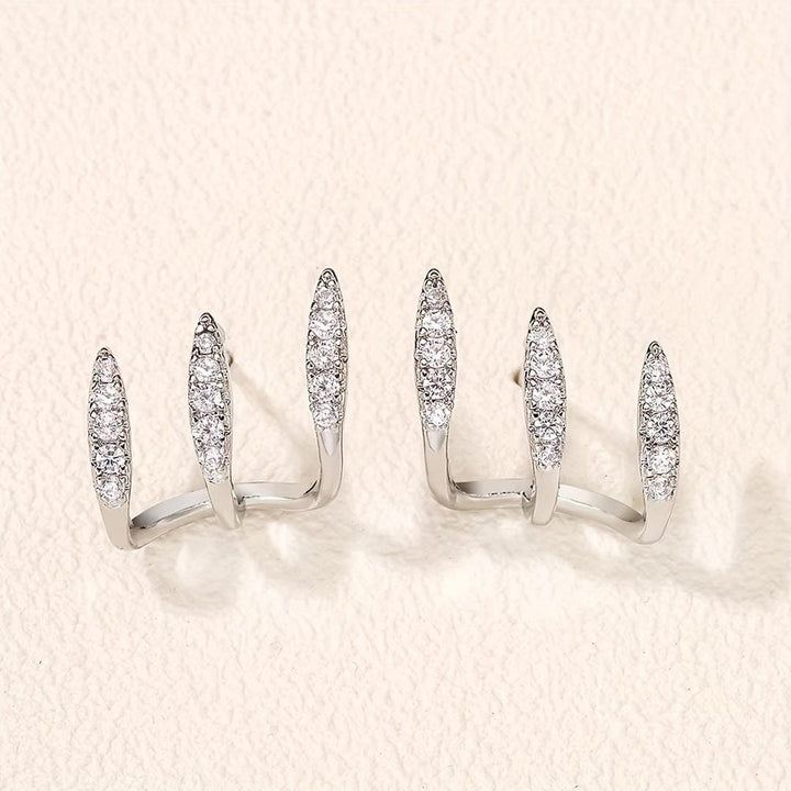 Elegante Strass-Drei-Klauen-Ohrringe