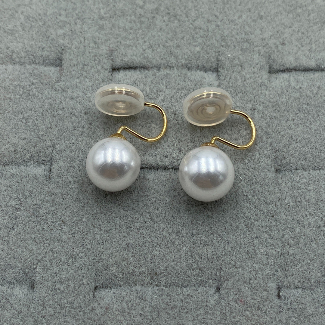 Vintage Ronde Parel Clipoorbellen