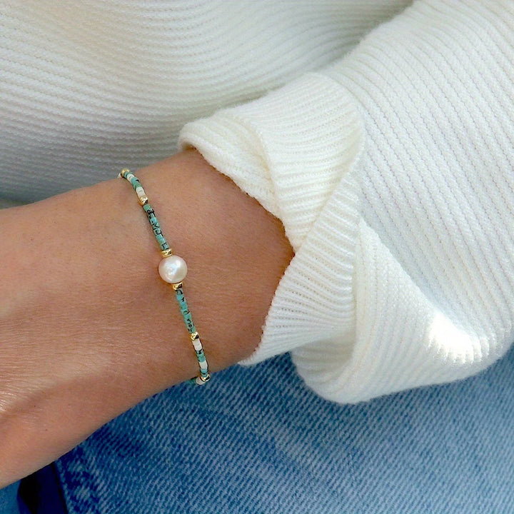 Turkoois Parel Armband