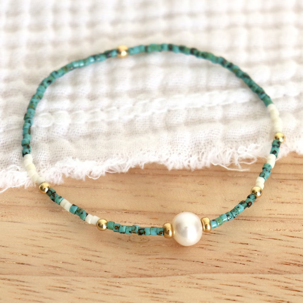 Turkoois Parel Armband