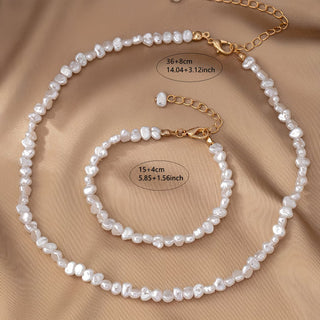 Barokparel Ketting &amp; Armband Set