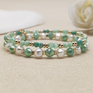 Boho Parel Turkoois Armbandenset