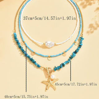 Kust Parel Turkoois Ketting