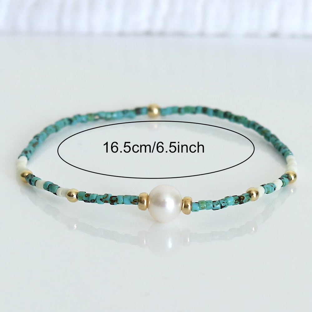 Turkoois Parel Armband