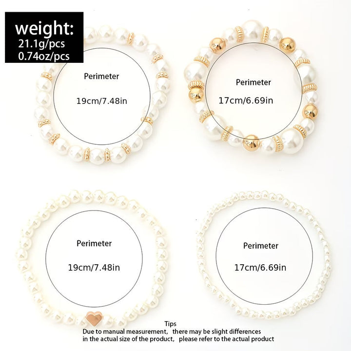 Parel Stapelarmbanden Set van 4
