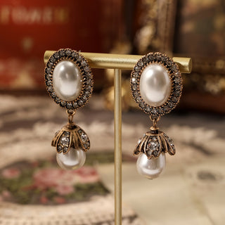 Vintage Parel Omlijsting Oorbellen