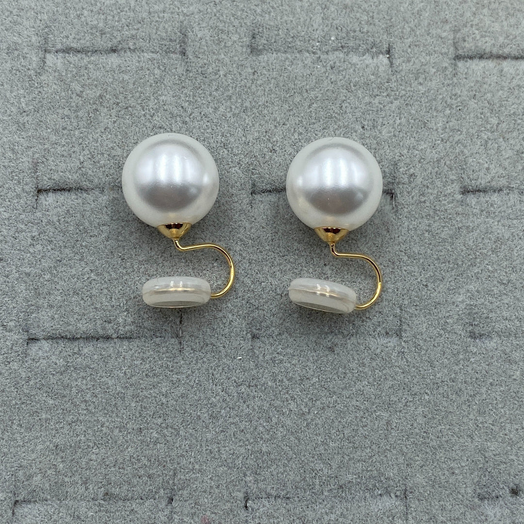 Vintage Ronde Parel Clipoorbellen