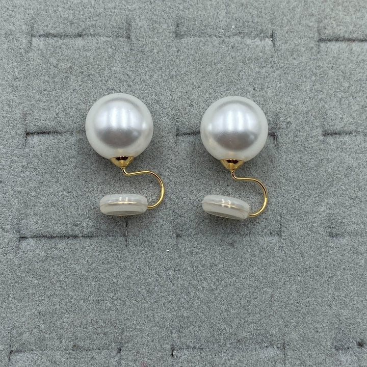 Vintage Ronde Parel Clipoorbellen