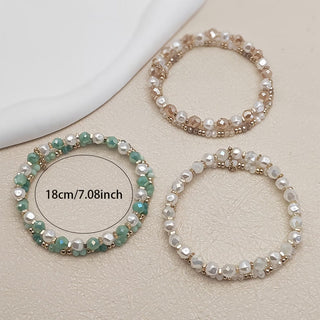 Boho Parel Turkoois Armbandenset
