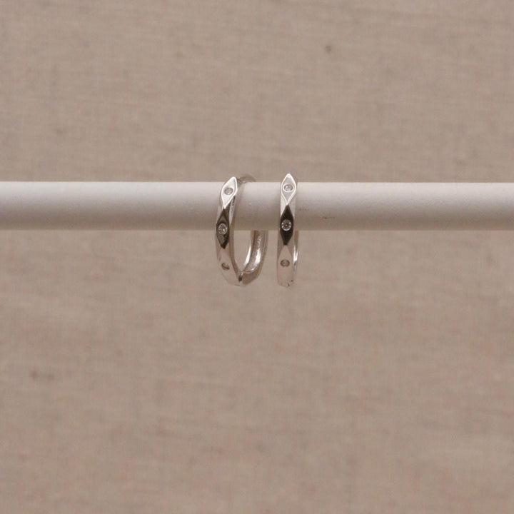 Silberne Marquise Huggie Creolen