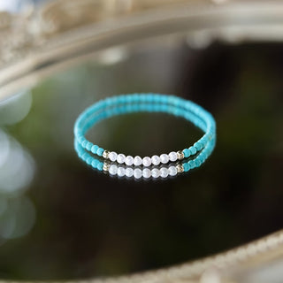 Subtiele Parel Turkoois Armband