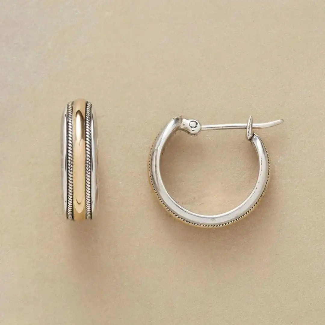 Vintage Silberohrringe mit Goldstreifen
