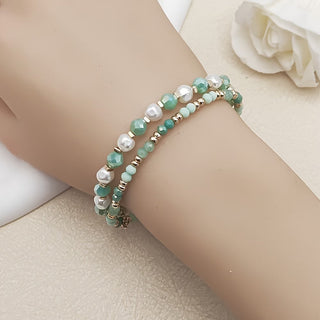 Boho Parel Turkoois Armbandenset