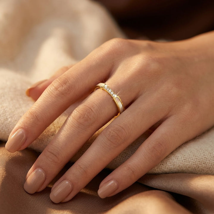 Gouden ring met inleg