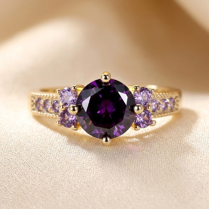 Gouden ring met amethist als accent