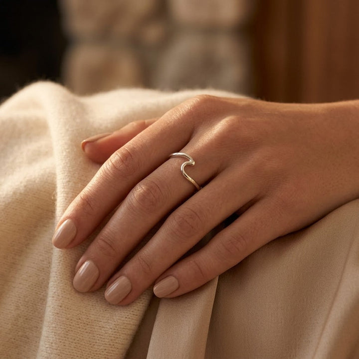 Fijne zilveren open ring